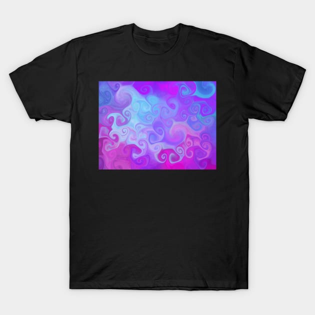 Pink/blue/purple swirls T-Shirt by tothemoons